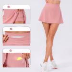 High Quality Tennis Skirt With Zipped Pocket Women Pleated Sports Skirt - Image 5