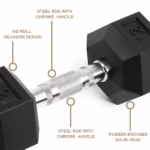 15LB 2 HDRS Rubber Coated Solid Cast Iron Dumbbells - Image 2