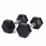 15LB 2 HDRS Rubber Coated Solid Cast Iron Dumbbells - Image 5
