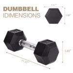 15LB 2 HDRS Rubber Coated Solid Cast Iron Dumbbells - Image 7