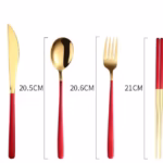 304 Dinnerware Set Flatware Kitchen Accessories Camping Travel Sets Gold Knife Fork Spoon Portable Cutlery Sets With Case - Image 2