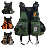 Multi-Pocket Tactical Life Vest - Oxford Fabric Fishing Gear