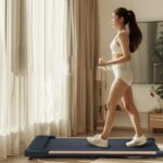 2.25HP Under Desk Treadmill, Portable Wood Walking Pad For Home & Office, Compact Running & Walking Machine With Remote Control, LED Display, Black - Image 5