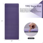 Yoga Mat, Exercise Yoga Mat With Non-Slip Design, Professional TPE Exericise Mat, 72 X 24 Multi-Purpose Workout Mat For Women, Pilates Fitness And Floor Exercises - Image 10