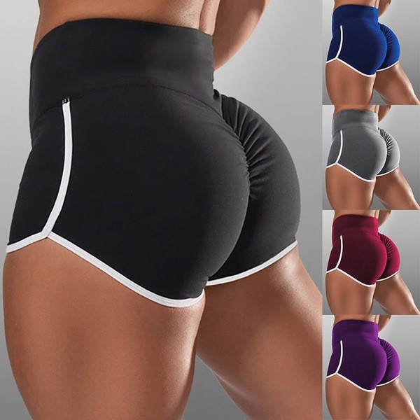 Sexy Solid Color High Waist Sports Running Tight Hip Shorts 7 upload