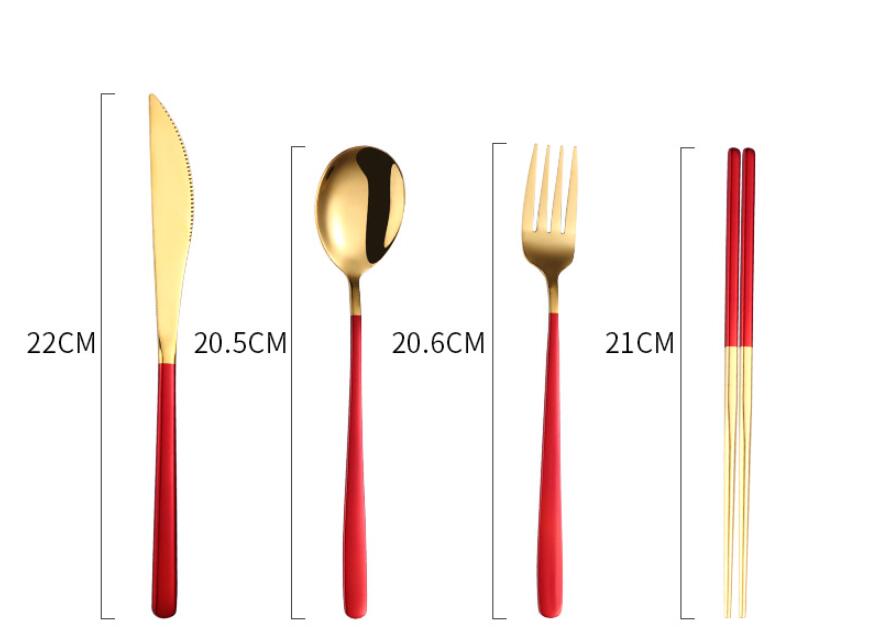 304 Dinnerware Set Flatware Kitchen Accessories Camping Travel Sets Gold Knife Fork Spoon Portable Cutlery Sets With Case 11 304 Dinnerware Set Flatware Kitchen Accessories Camping Travel Sets Gold Knife Fork Spoon Portable Cutlery Sets With Case