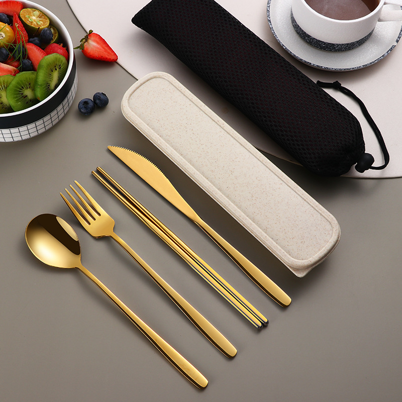 304 Dinnerware Set Flatware Kitchen Accessories Camping Travel Sets Gold Knife Fork Spoon Portable Cutlery Sets With Case 15 304 Dinnerware Set Flatware Kitchen Accessories Camping Travel Sets Gold Knife Fork Spoon Portable Cutlery Sets With Case