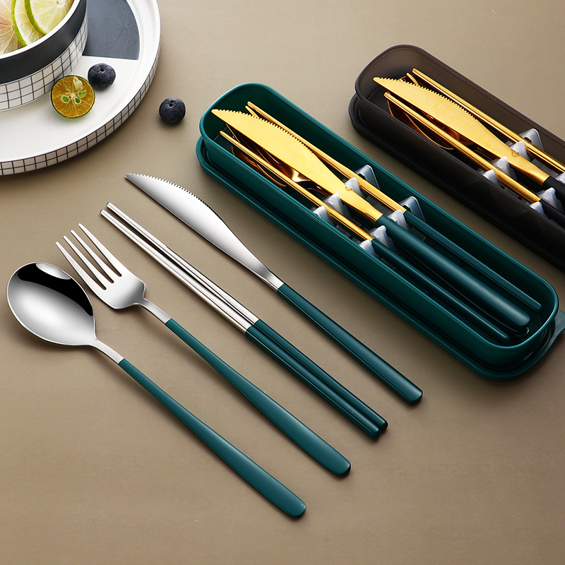 304 Dinnerware Set Flatware Kitchen Accessories Camping Travel Sets Gold Knife Fork Spoon Portable Cutlery Sets With Case 16 304 Dinnerware Set Flatware Kitchen Accessories Camping Travel Sets Gold Knife Fork Spoon Portable Cutlery Sets With Case