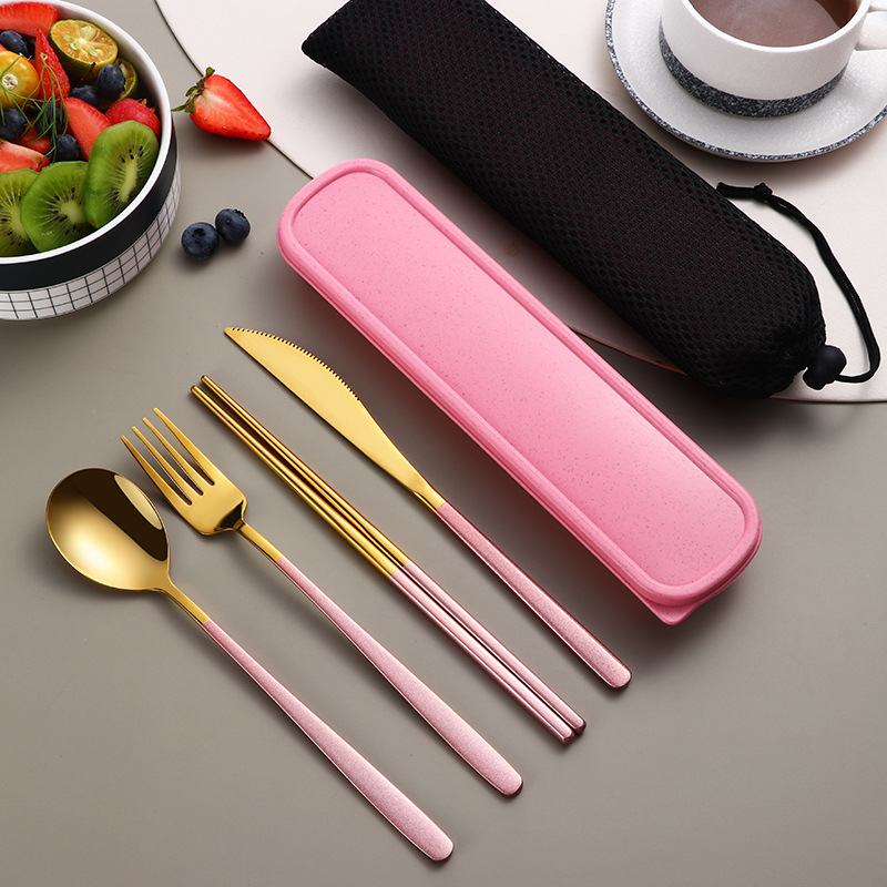 304 Dinnerware Set Flatware Kitchen Accessories Camping Travel Sets Gold Knife Fork Spoon Portable Cutlery Sets With Case 20 304 Dinnerware Set Flatware Kitchen Accessories Camping Travel Sets Gold Knife Fork Spoon Portable Cutlery Sets With Case
