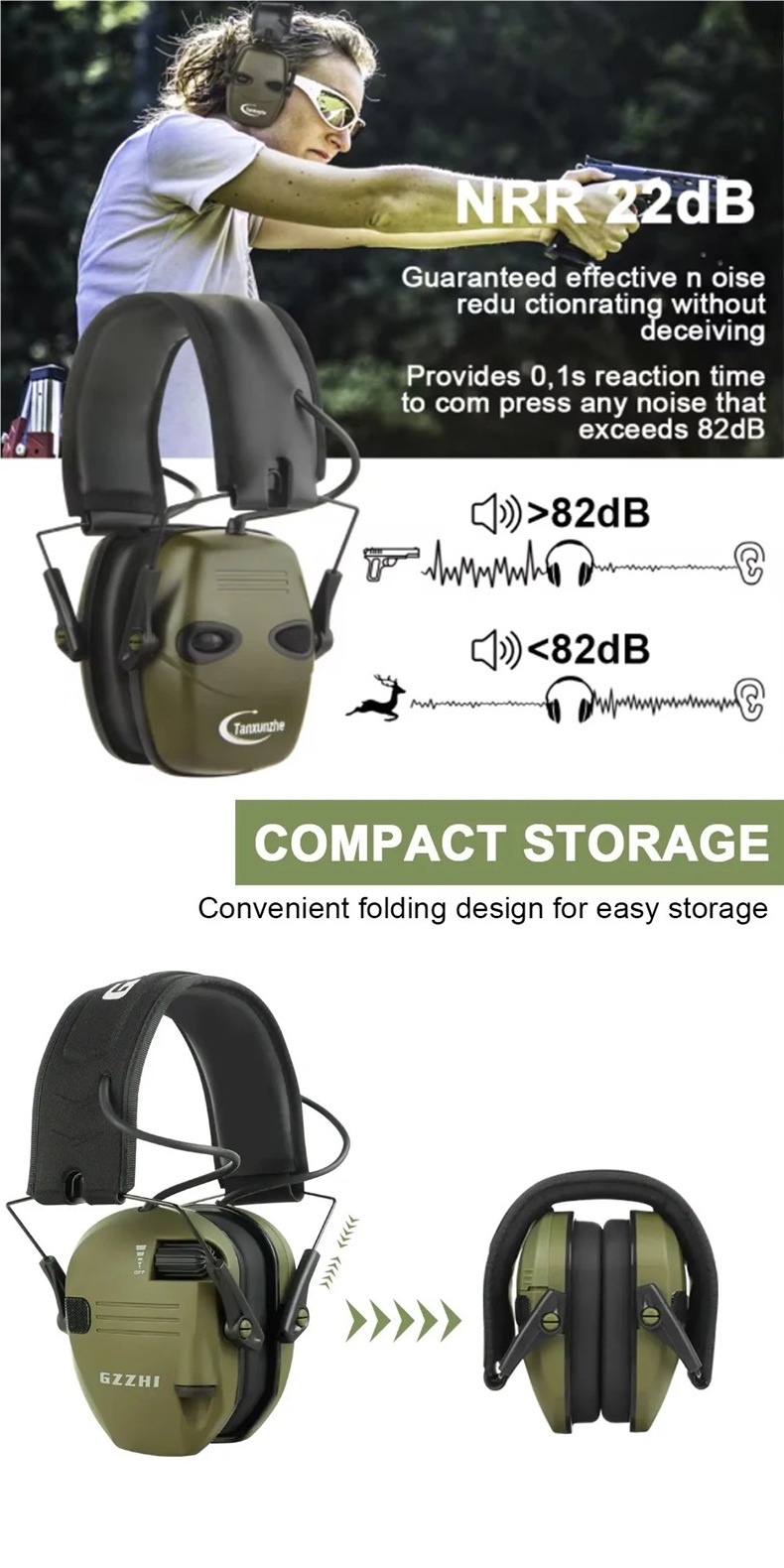 Electronic Shooting Earmuffs | 23dB Noise Reduction Headphones 9 Electronic Shooting Earmuffs | 23dB Noise Reduction Headphones