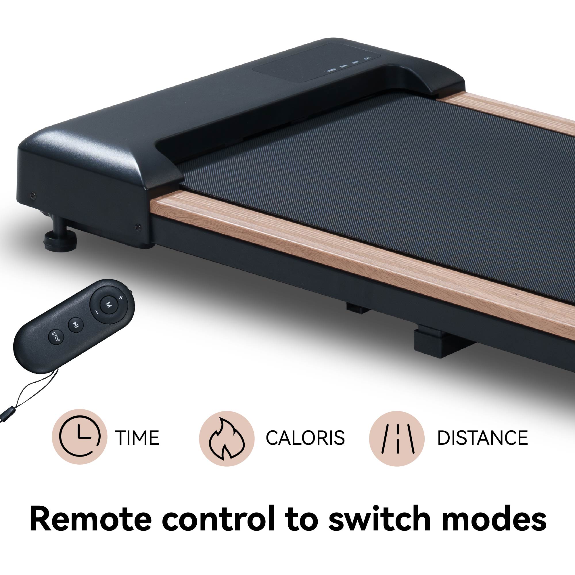 2.25HP Under Desk Treadmill, Portable Wood Walking Pad For Home & Office, Compact Running & Walking Machine With Remote Control, LED Display, Black 9 2.25HP Under Desk Treadmill, Portable Wood Walking Pad For Home & Office, Compact Running & Walking Machine With Remote Control, LED Display, Black