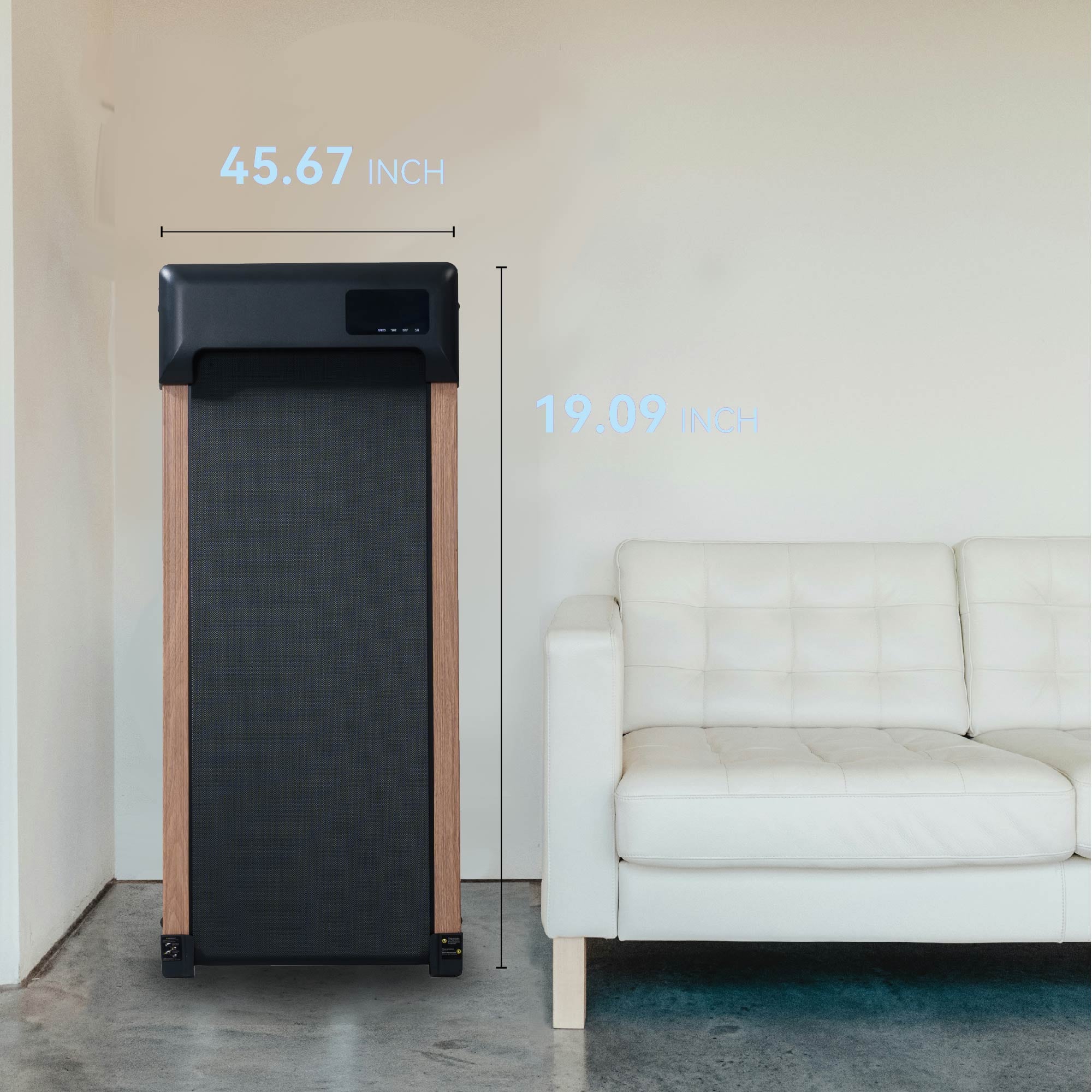 2.25HP Under Desk Treadmill, Portable Wood Walking Pad For Home & Office, Compact Running & Walking Machine With Remote Control, LED Display, Black 8 2.25HP Under Desk Treadmill, Portable Wood Walking Pad For Home & Office, Compact Running & Walking Machine With Remote Control, LED Display, Black