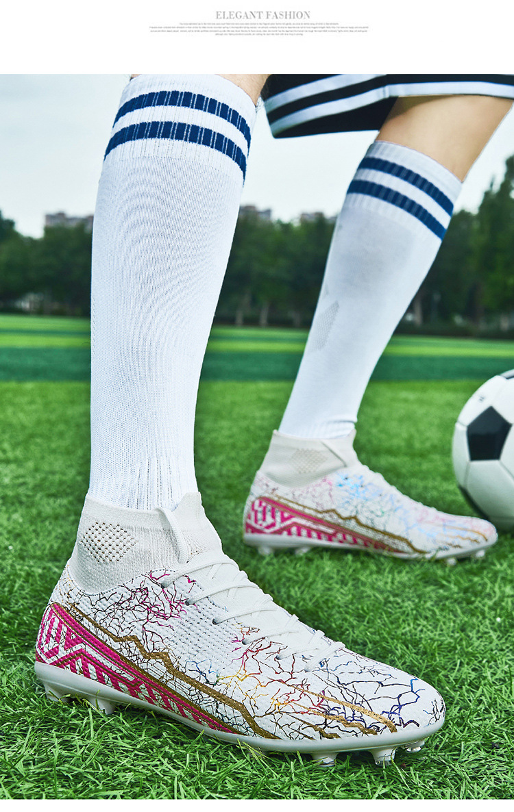 High-top Youth Spike Turf Soccer Shoes 18 High-top Youth Spike Turf Soccer Shoes