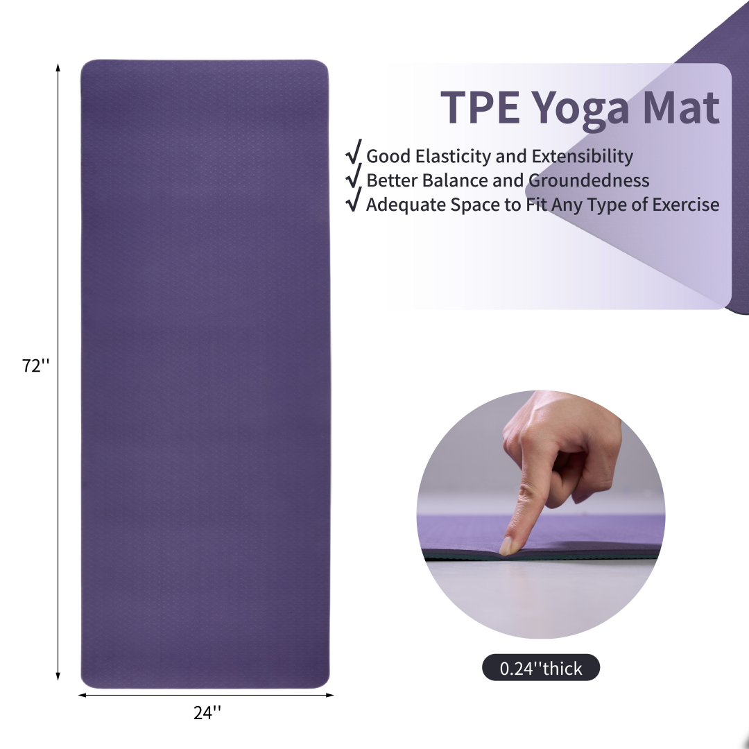 Yoga Mat, Exercise Yoga Mat With Non-Slip Design, Professional TPE Exericise Mat, 72 X 24 Multi-Purpose Workout Mat For Women, Pilates Fitness And Floor Exercises 18 Yoga Mat, Exercise Yoga Mat With Non-Slip Design, Professional TPE Exericise Mat, 72 X 24 Multi-Purpose Workout Mat For Women, Pilates Fitness And Floor Exercises