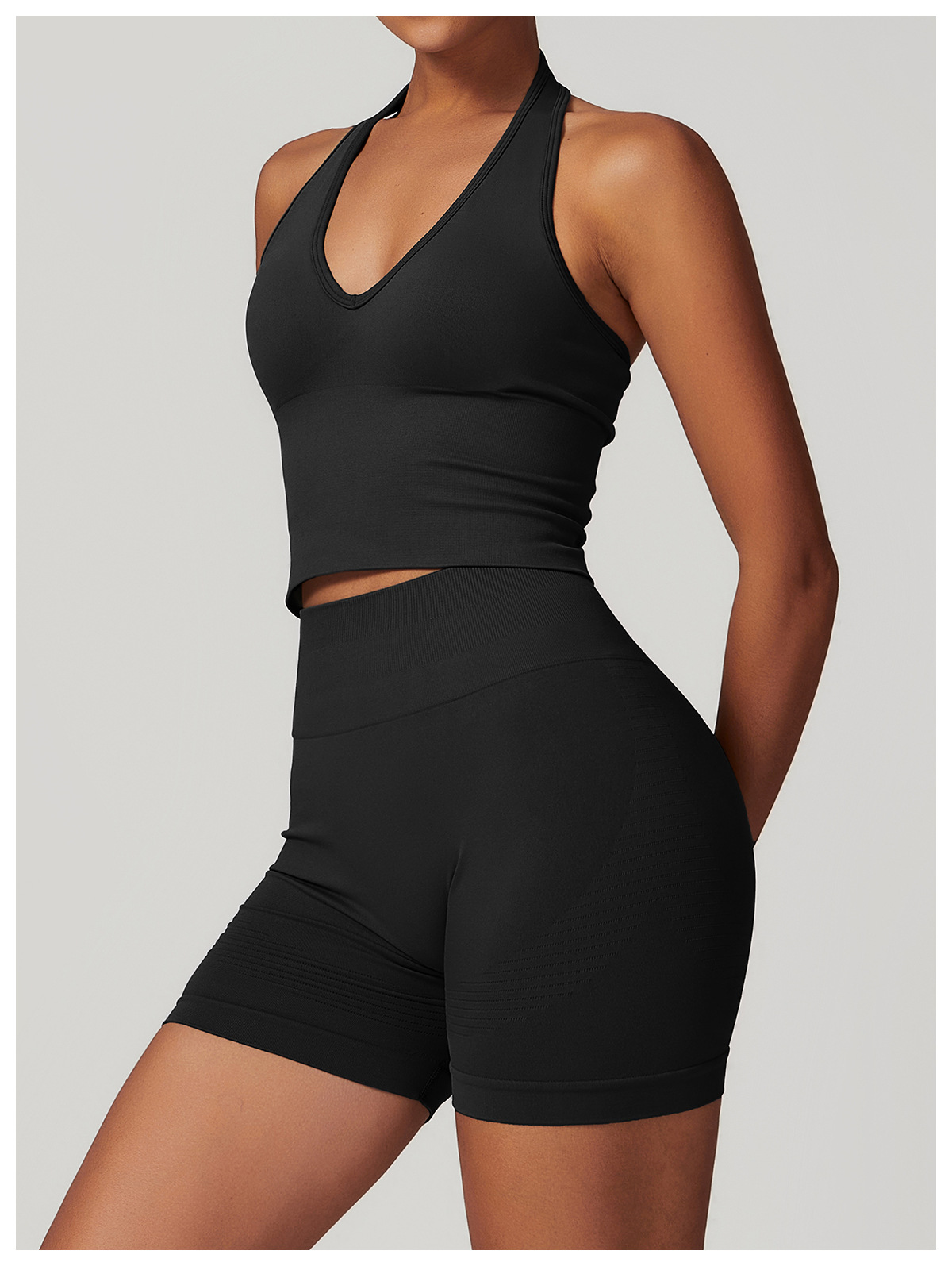 Women's Halter Cropped Top Beauty Back Yoga Bra Seamless Fitness Sports Vest 91 Women's Halter Cropped Top Beauty Back Yoga Bra Seamless Fitness Sports Vest