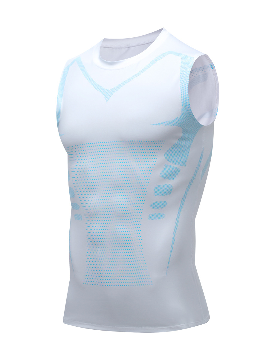 Men's Exercise Workout Quick-drying Breathable Slim Fit Tight Stretch Vest 33 Men's Exercise Workout Quick-drying Breathable Slim Fit Tight Stretch Vest