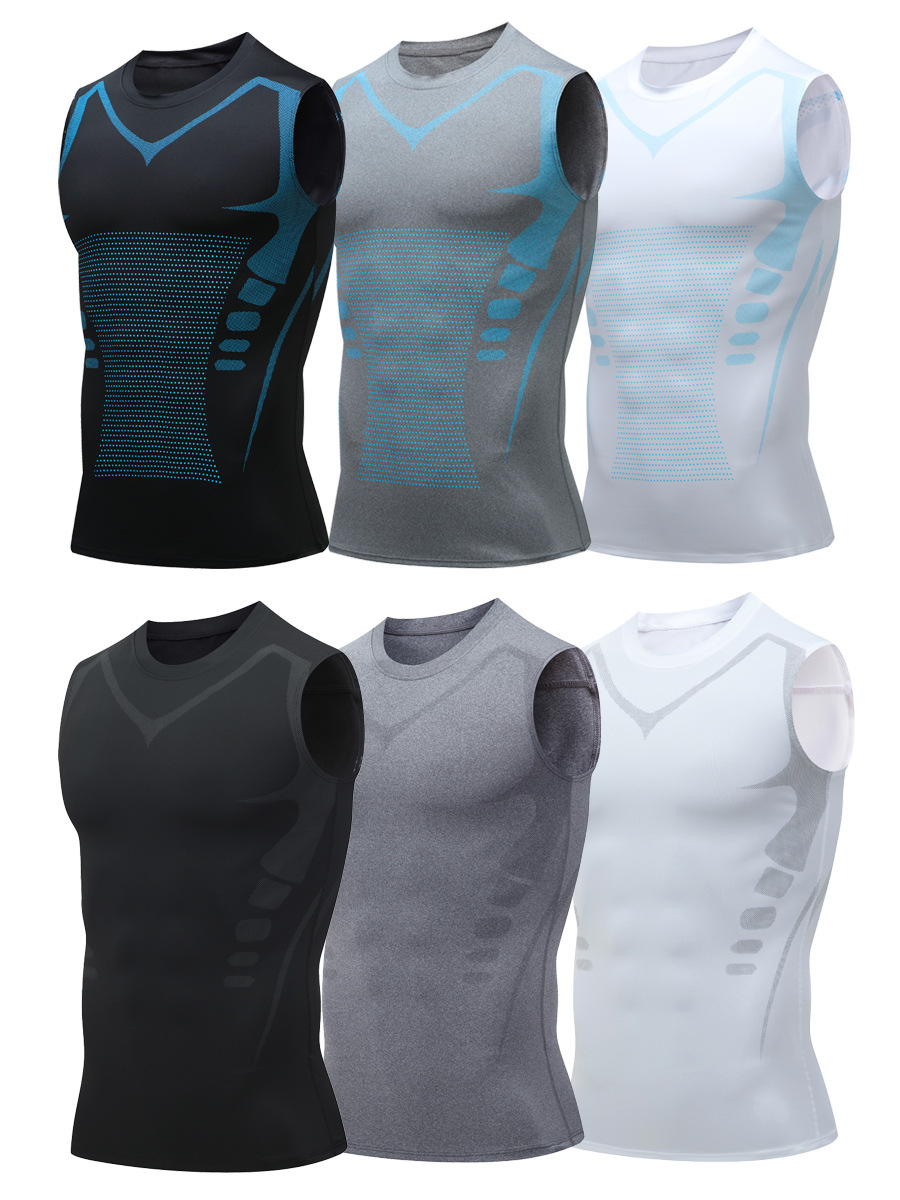 Men's Exercise Workout Quick-drying Breathable Slim Fit Tight Stretch Vest 35 Men's Exercise Workout Quick-drying Breathable Slim Fit Tight Stretch Vest