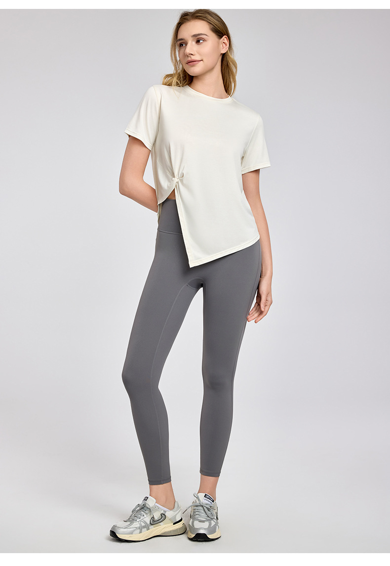 New Yoga Wear Short Sleeve Split Breathable Exercise Top 38 New Yoga Wear Short Sleeve Split Breathable Exercise Top
