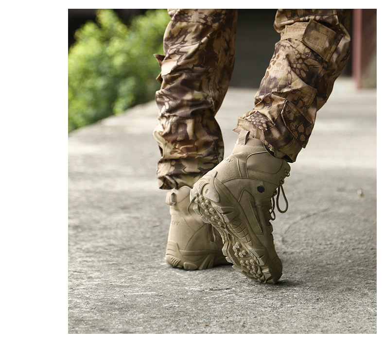 Men's Khaki & Brown Outdoor Tactical Combat Boots 39 undefined