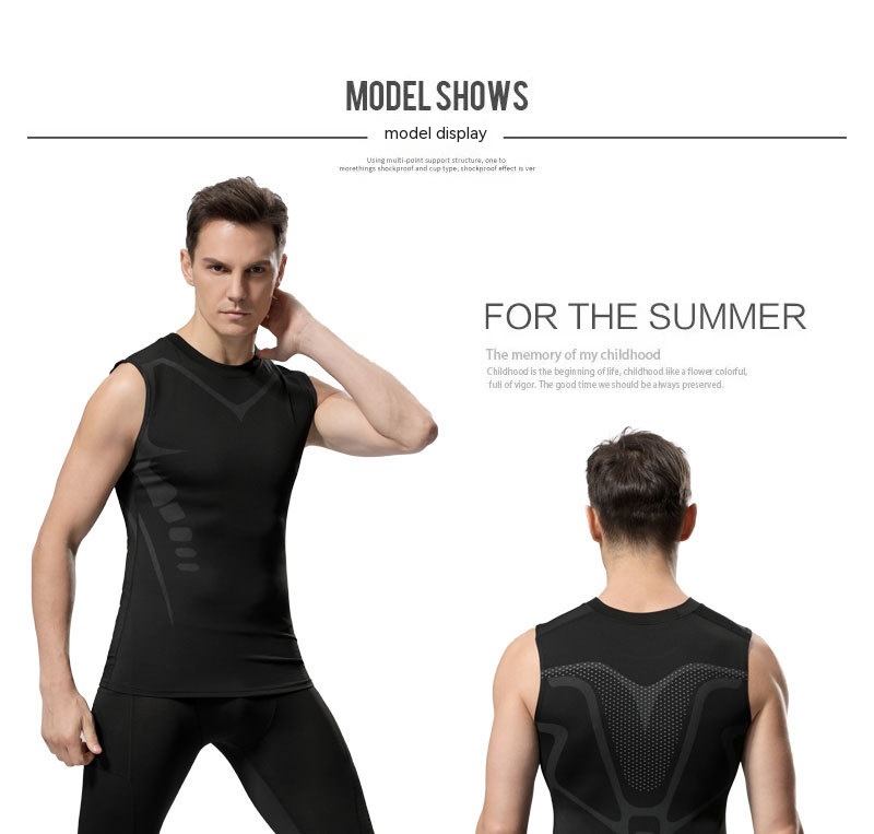 Men's Exercise Workout Quick-drying Breathable Slim Fit Tight Stretch Vest 36 Men's Exercise Workout Quick-drying Breathable Slim Fit Tight Stretch Vest