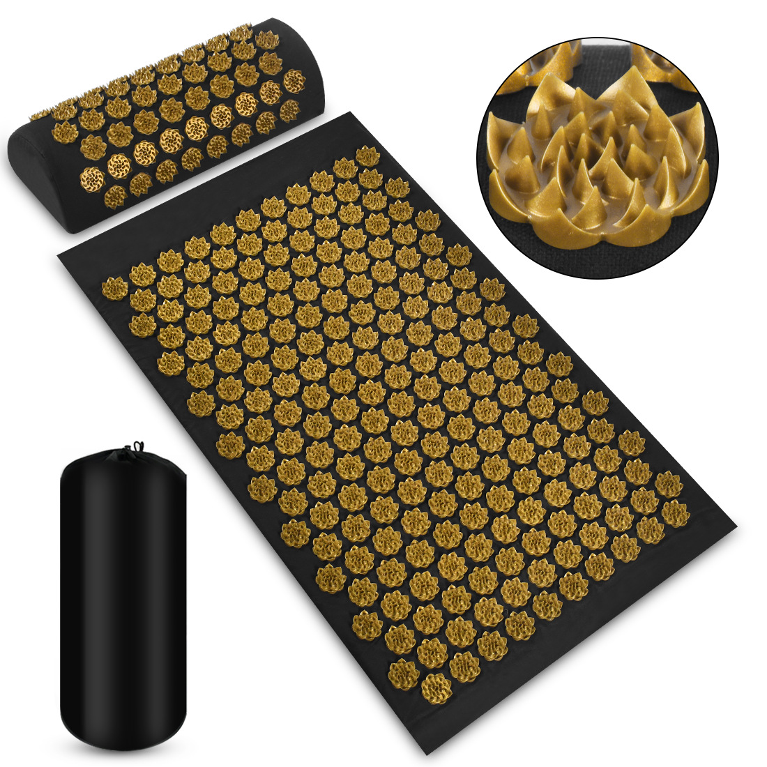 Acupressure Massage Mat With Needles Set Back Massager For Neck Foot Kuznetsov's Applicator Massage Pad Yoga Mat With Pillow 21 Acupressure Massage Mat With Needles Set Back Massager For Neck Foot Kuznetsov's Applicator Massage Pad Yoga Mat With Pillow