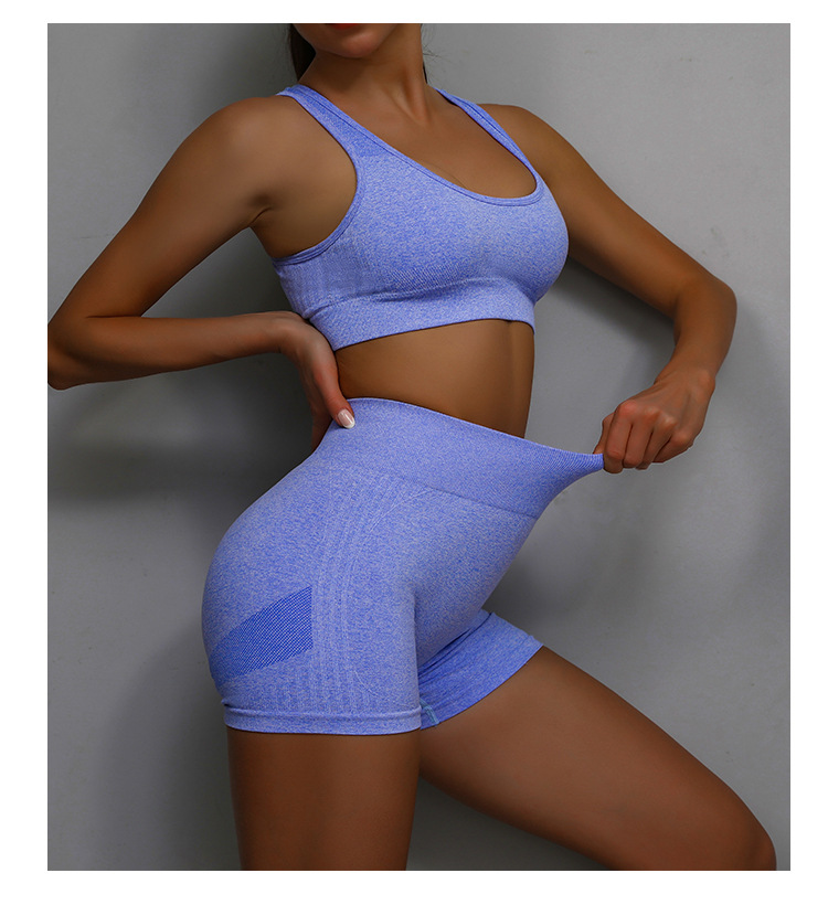 2pcs Sports Fitness Yoga Suit Breathable Hip-lifting Shorts And Hollow Out Back Bra Womens Clothing 48 2pcs Sports Fitness Yoga Suit Breathable Hip-lifting Shorts And Hollow Out Back Bra Womens Clothing