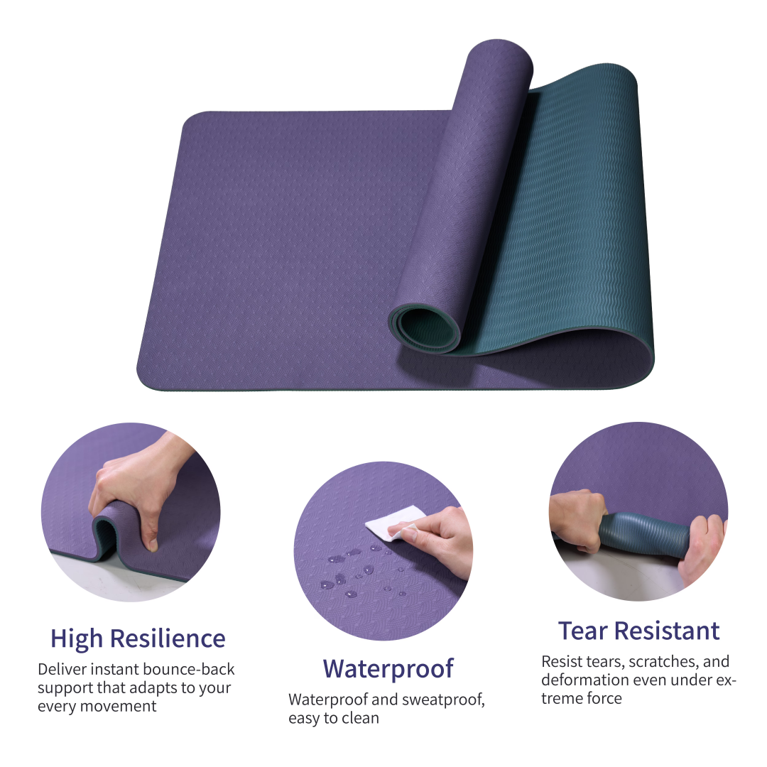 Yoga Mat, Exercise Yoga Mat With Non-Slip Design, Professional TPE Exericise Mat, 72 X 24 Multi-Purpose Workout Mat For Women, Pilates Fitness And Floor Exercises 17 Yoga Mat, Exercise Yoga Mat With Non-Slip Design, Professional TPE Exericise Mat, 72 X 24 Multi-Purpose Workout Mat For Women, Pilates Fitness And Floor Exercises