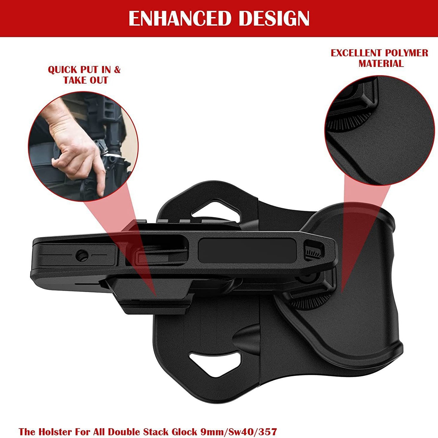 Suitable For 9mm SW40 357 Rail Gun Holster 23 Suitable For 9mm SW40 357 Rail Gun Holster