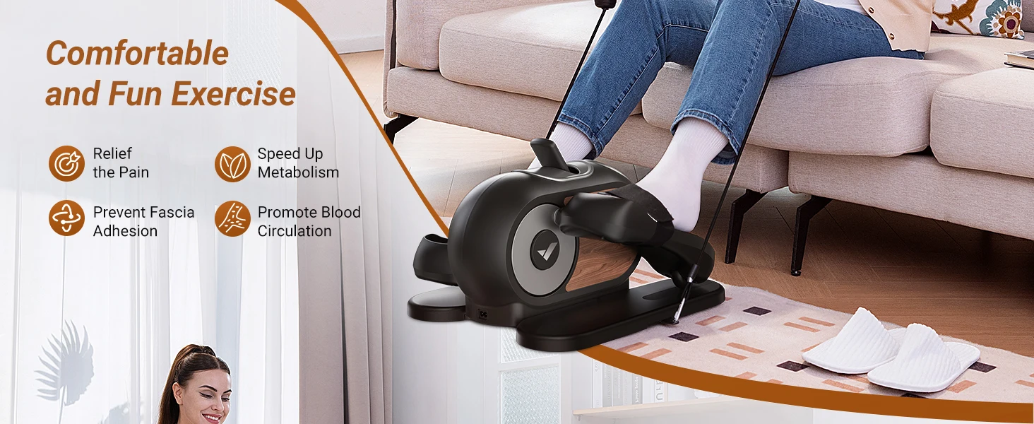 Under Desk Elliptical Machine – Quiet & Portable Seated Leg Exerciser with 12-Speed Adjustment 6 Under Desk Elliptical Machine – Quiet & Portable Seated Leg Exerciser with 12-Speed Adjustment