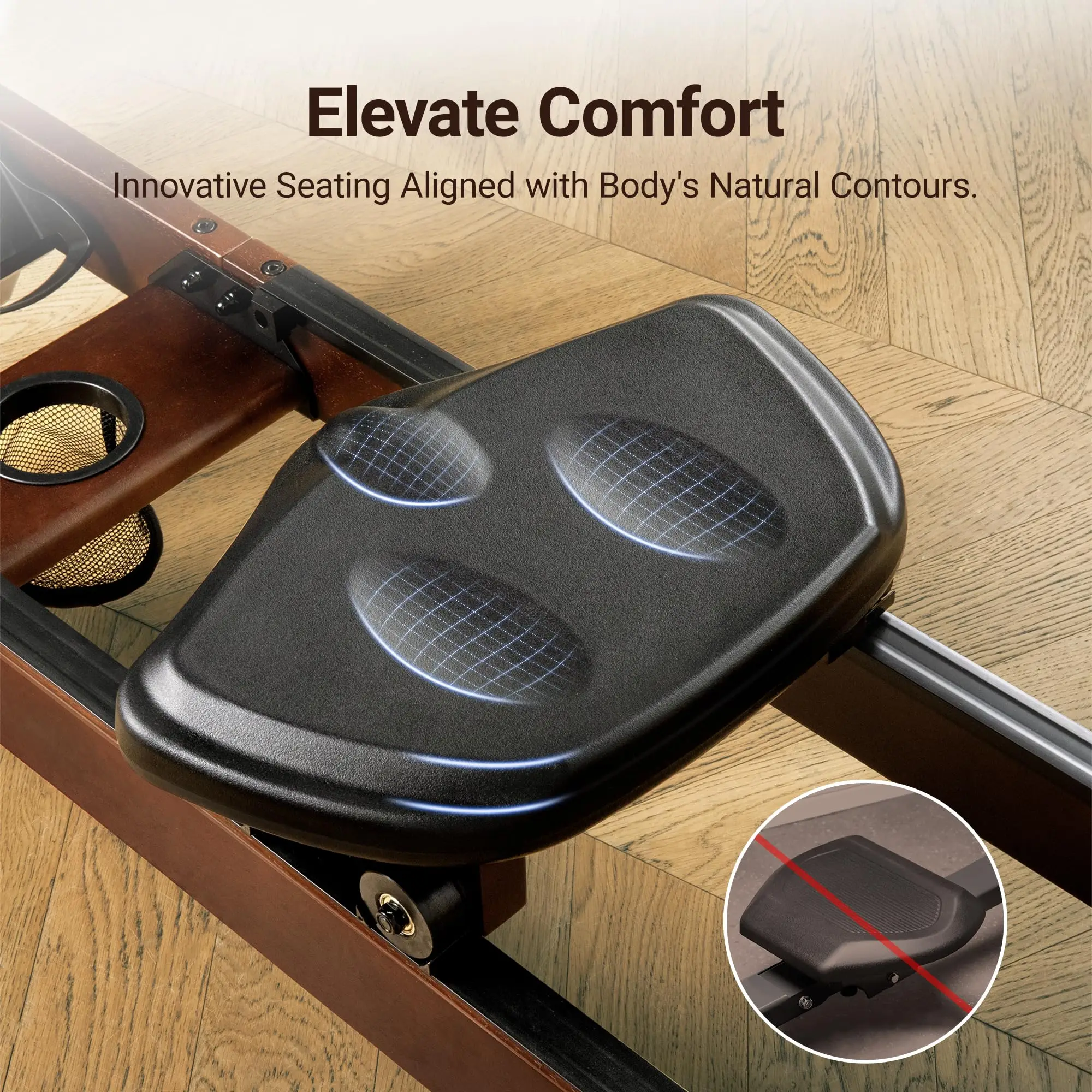 Water Rowing Machine – Solid Wood Design with Bluetooth Monitor & Upgraded Seat Cushion 25 Water Rowing Machine – Solid Wood Design with Bluetooth Monitor & Upgraded Seat Cushion