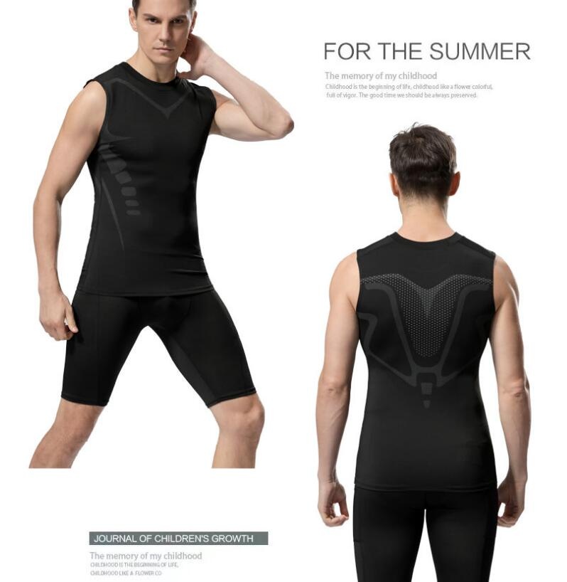 Men's Exercise Workout Quick-drying Breathable Slim Fit Tight Stretch Vest 37 Men's Exercise Workout Quick-drying Breathable Slim Fit Tight Stretch Vest