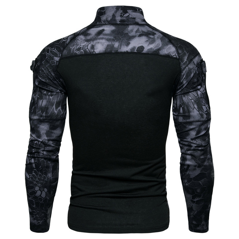 Men's Military Battlefield Outdoor Fitness Camouflage Long Sleeve Zipper Pocket T-Shirt 46 Men's Military Battlefield Outdoor Fitness Camouflage Long Sleeve Zipper Pocket T-Shirt
