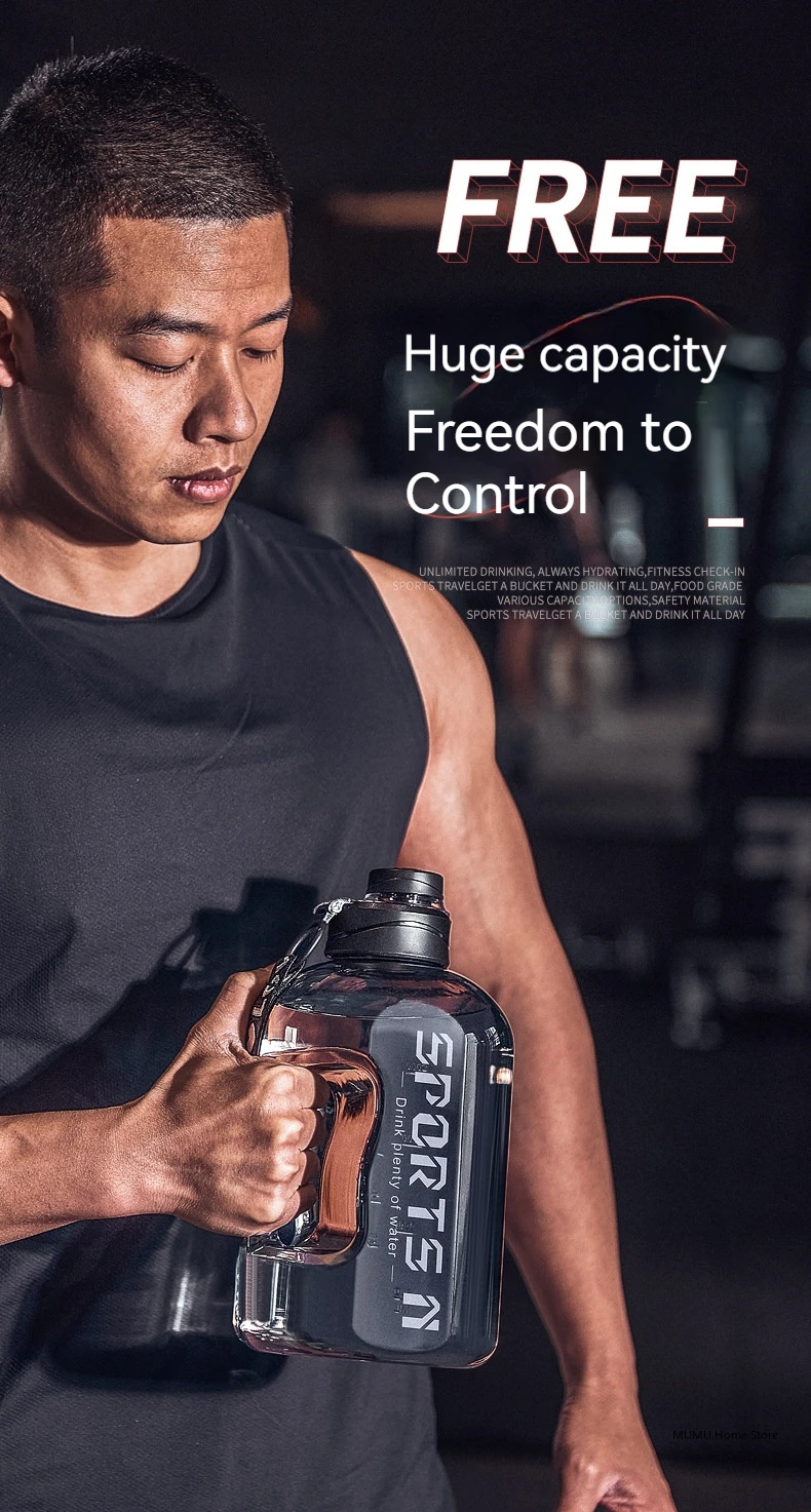 Large Capacity Sports Water Bottle 1.7L / 2.7L / 4L / 5L 56 Large Capacity Sports Water Bottle 1.7L / 2.7L / 4L / 5L