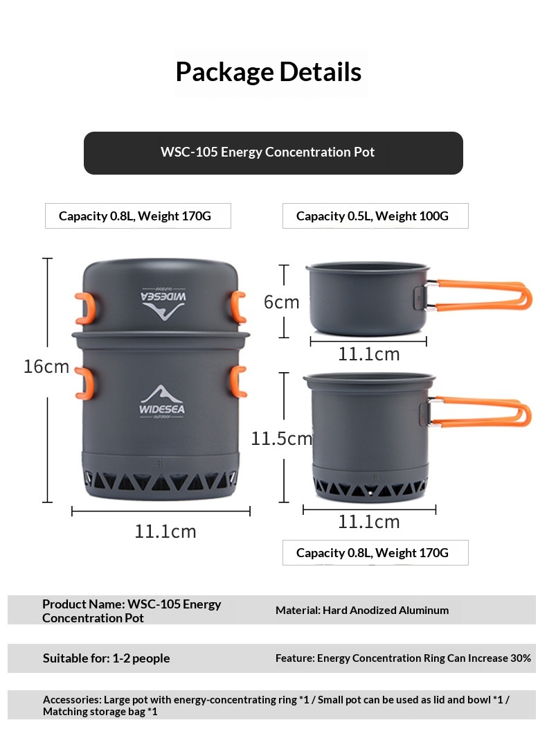 Widesea Outdoor Cookware Set Heat-Collecting Energy-Boosting Camping Cooking Gear 13 Widesea Outdoor Cookware Set Heat-Collecting Energy-Boosting Camping Cooking Gear