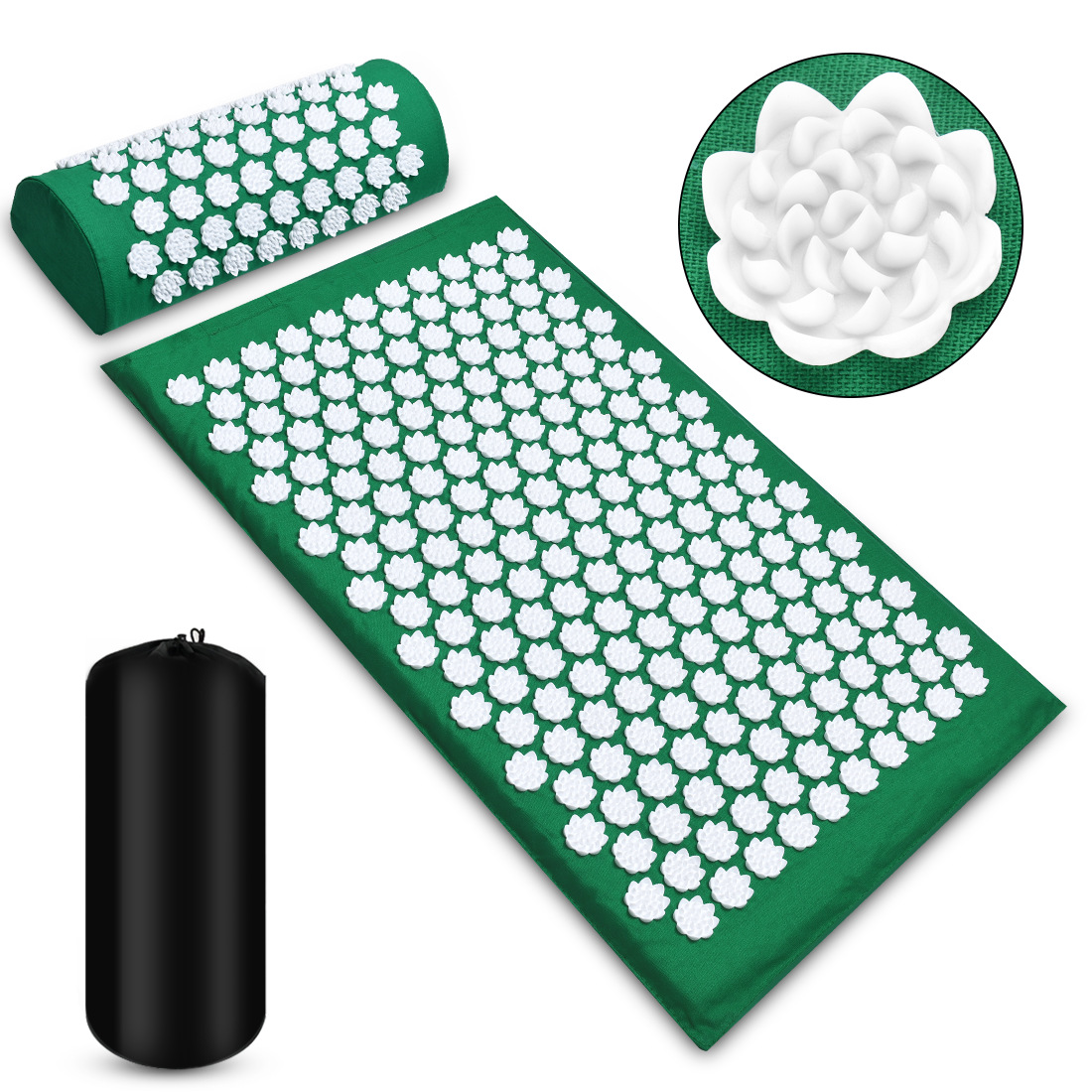 Acupressure Massage Mat With Needles Set Back Massager For Neck Foot Kuznetsov's Applicator Massage Pad Yoga Mat With Pillow 20 Acupressure Massage Mat With Needles Set Back Massager For Neck Foot Kuznetsov's Applicator Massage Pad Yoga Mat With Pillow