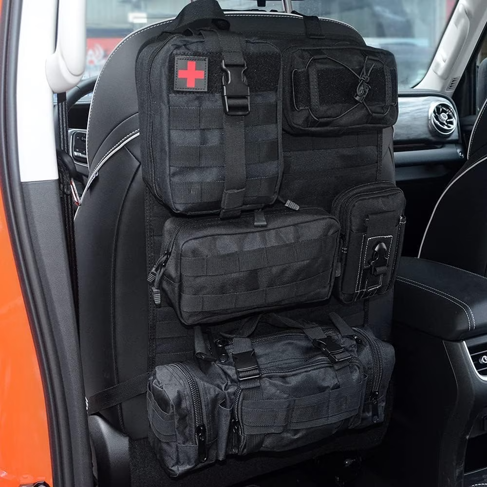Molle Nylon Tactical Car Seat Organiser Front Seat Back Storage Bag Backrest Protector With 5 Pockets For All Vehicles 31 Molle Nylon Tactical Car Seat Organiser Front Seat Back Storage Bag Backrest Protector With 5 Pockets For All Vehicles