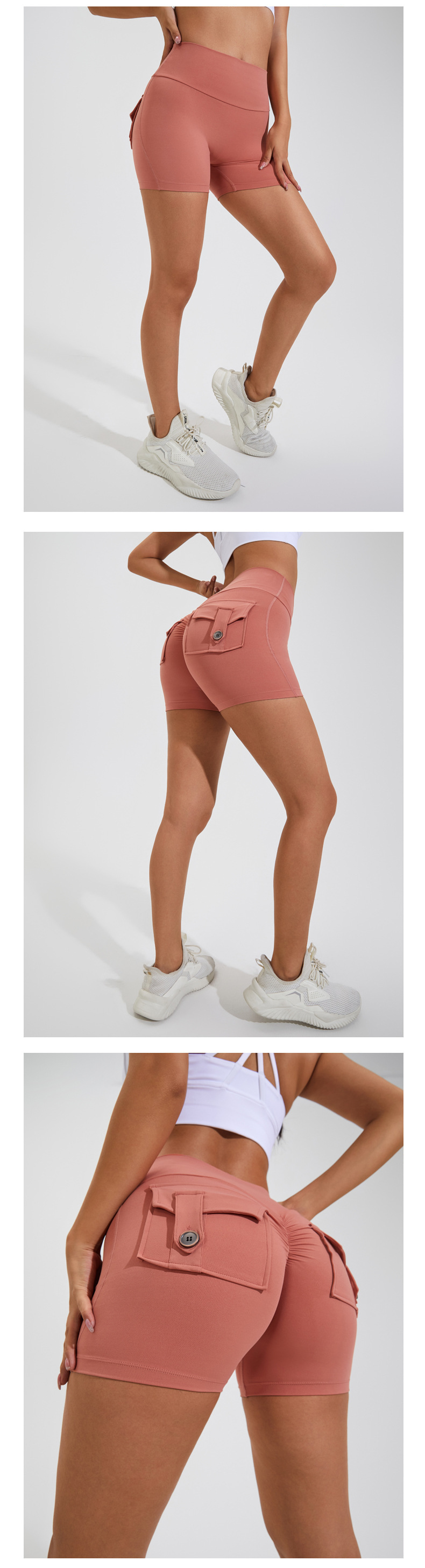 High Waist Hip Lifting Shorts With Pockets 26 High Waist Hip Lifting Shorts With Pockets