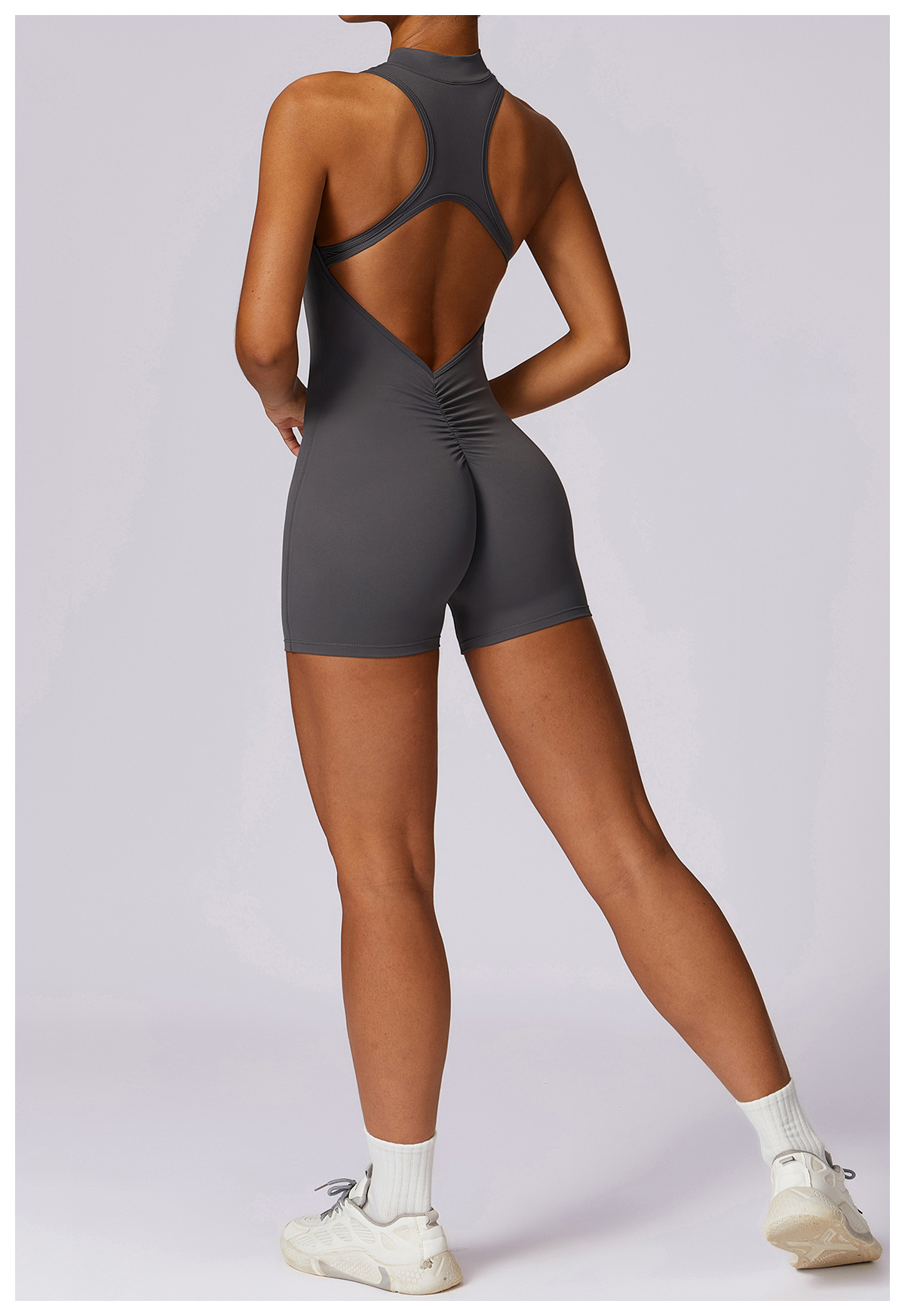 Fitness Yoga Jumpsuit With Zipper Summer Backless Shorts Jumpsuit Bodysuit For Women Clothing 75 Fitness Yoga Jumpsuit With Zipper Summer Backless Shorts Jumpsuit Bodysuit For Women Clothing