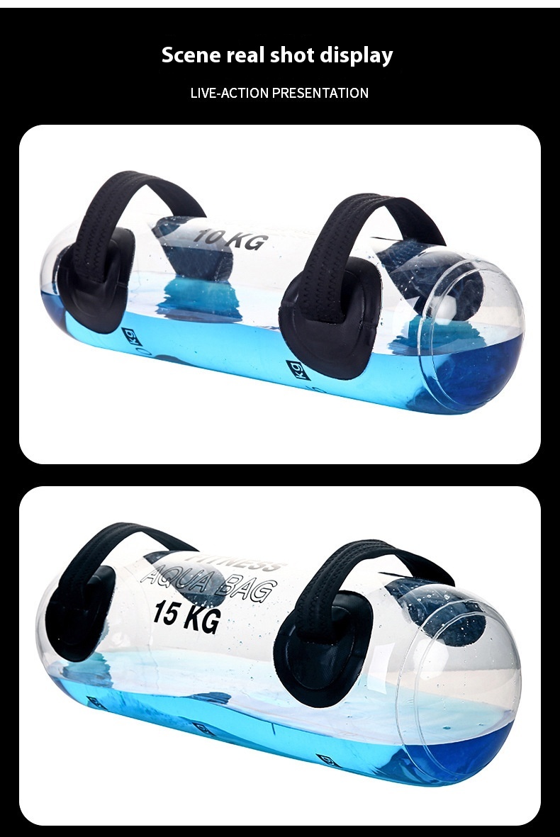 Transparent Cylindrical Weight-bearing Fitness Water Dumbbell 16 Transparent Cylindrical Weight-bearing Fitness Water Dumbbell