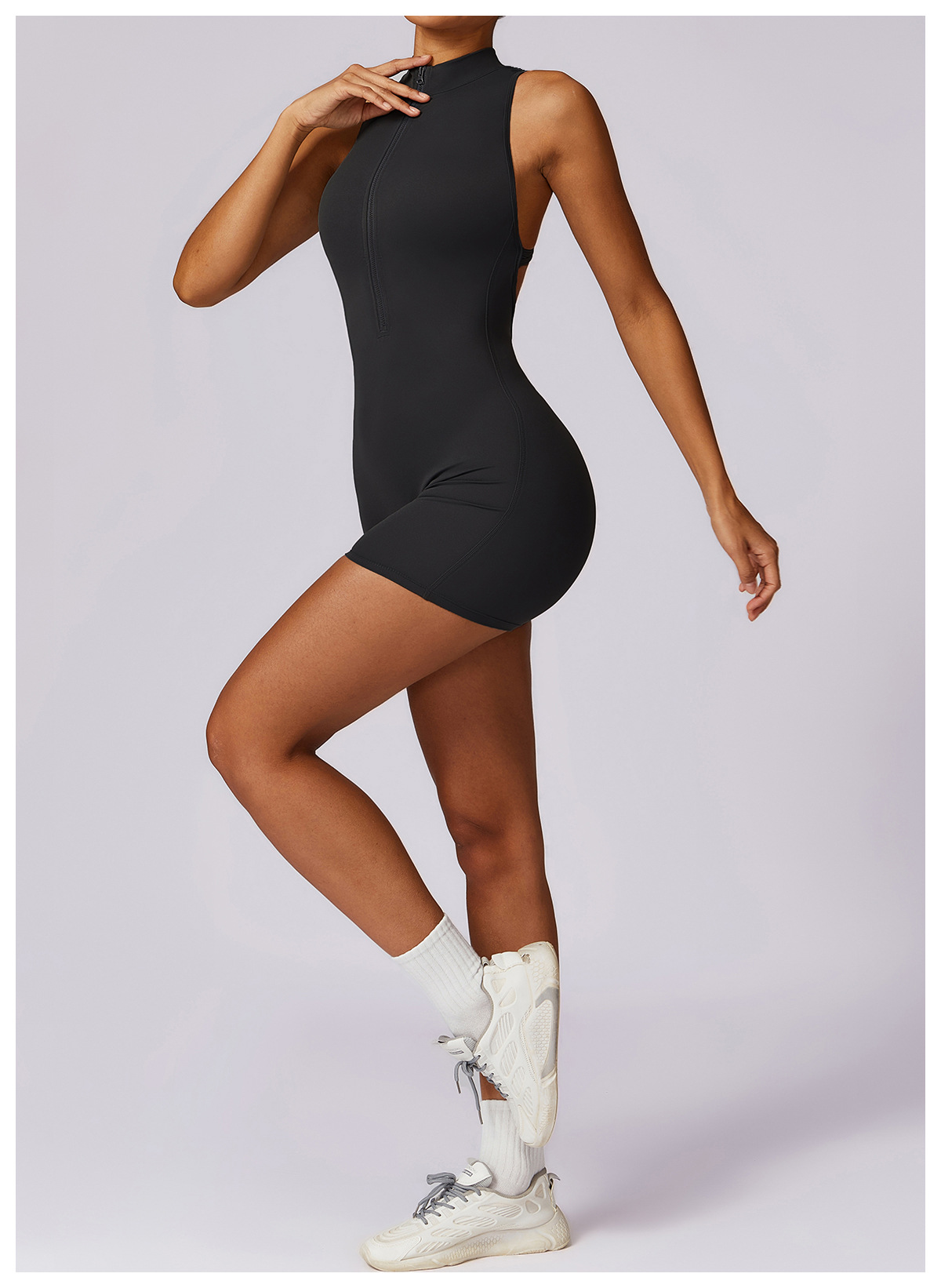 Fitness Yoga Jumpsuit With Zipper Summer Backless Shorts Jumpsuit Bodysuit For Women Clothing 25 Fitness Yoga Jumpsuit With Zipper Summer Backless Shorts Jumpsuit Bodysuit For Women Clothing