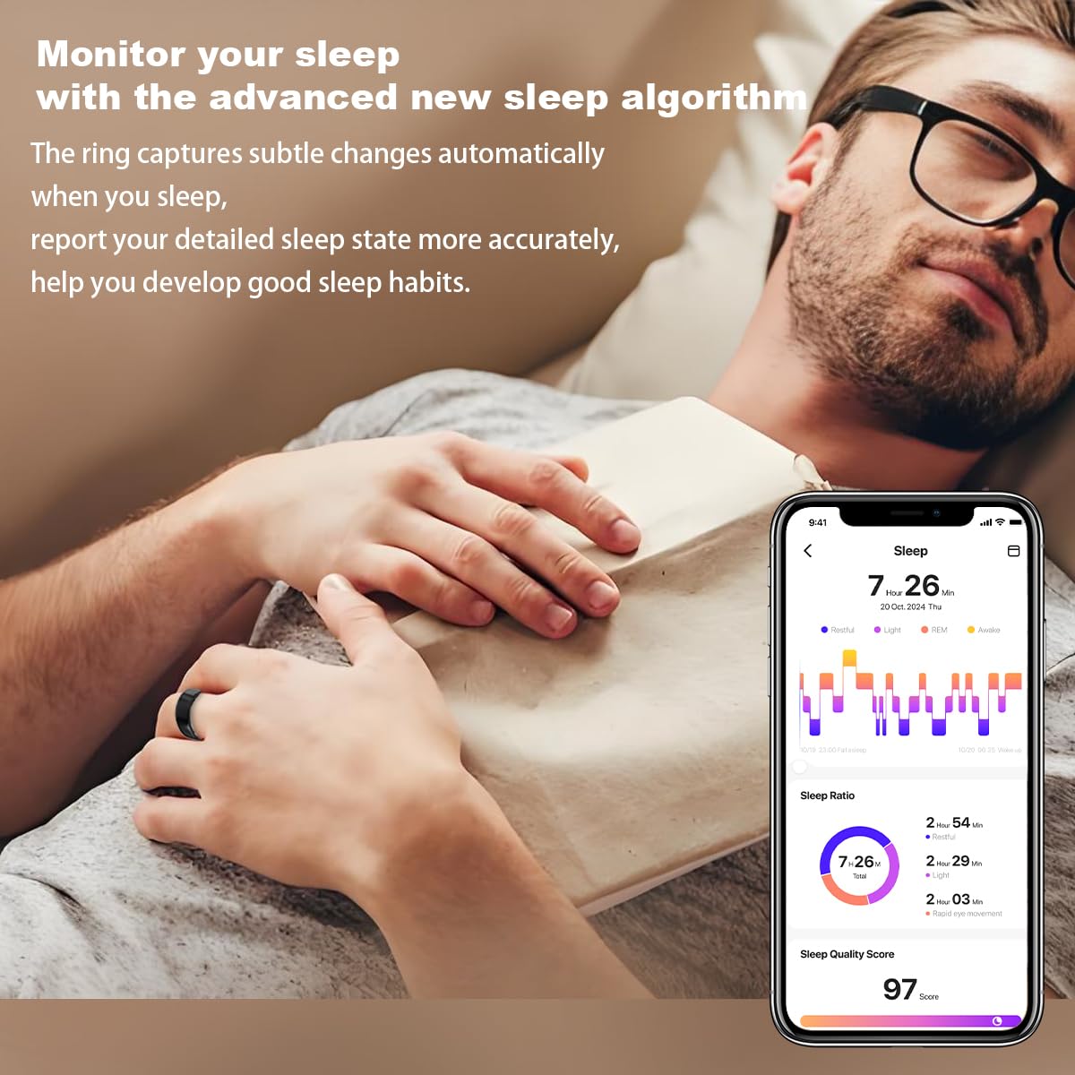 Health Smart Ring, Fitness Tracker, With Heart Rate, Blood Oxygen, Heart Rate Variability, Sleep Monitoring, Step Count, IP68 Compatible With IPhone And Android, No Subscription Fee Required 11 Health Smart Ring, Fitness Tracker, With Heart Rate, Blood Oxygen, Heart Rate Variability, Sleep Monitoring, Step Count, IP68 Compatible With IPhone And Android, No Subscription Fee Required