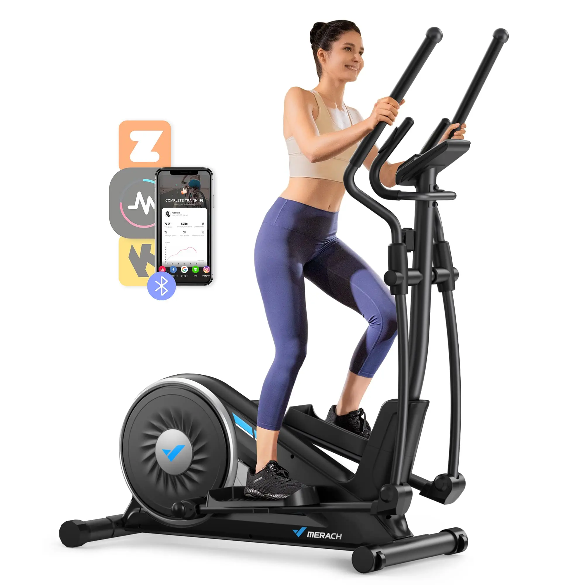 Hyper-Quiet Elliptical Machine – 16 Levels Resistance with App for Home 50 Hyper-Quiet Elliptical Machine – 16 Levels Resistance with App for Home