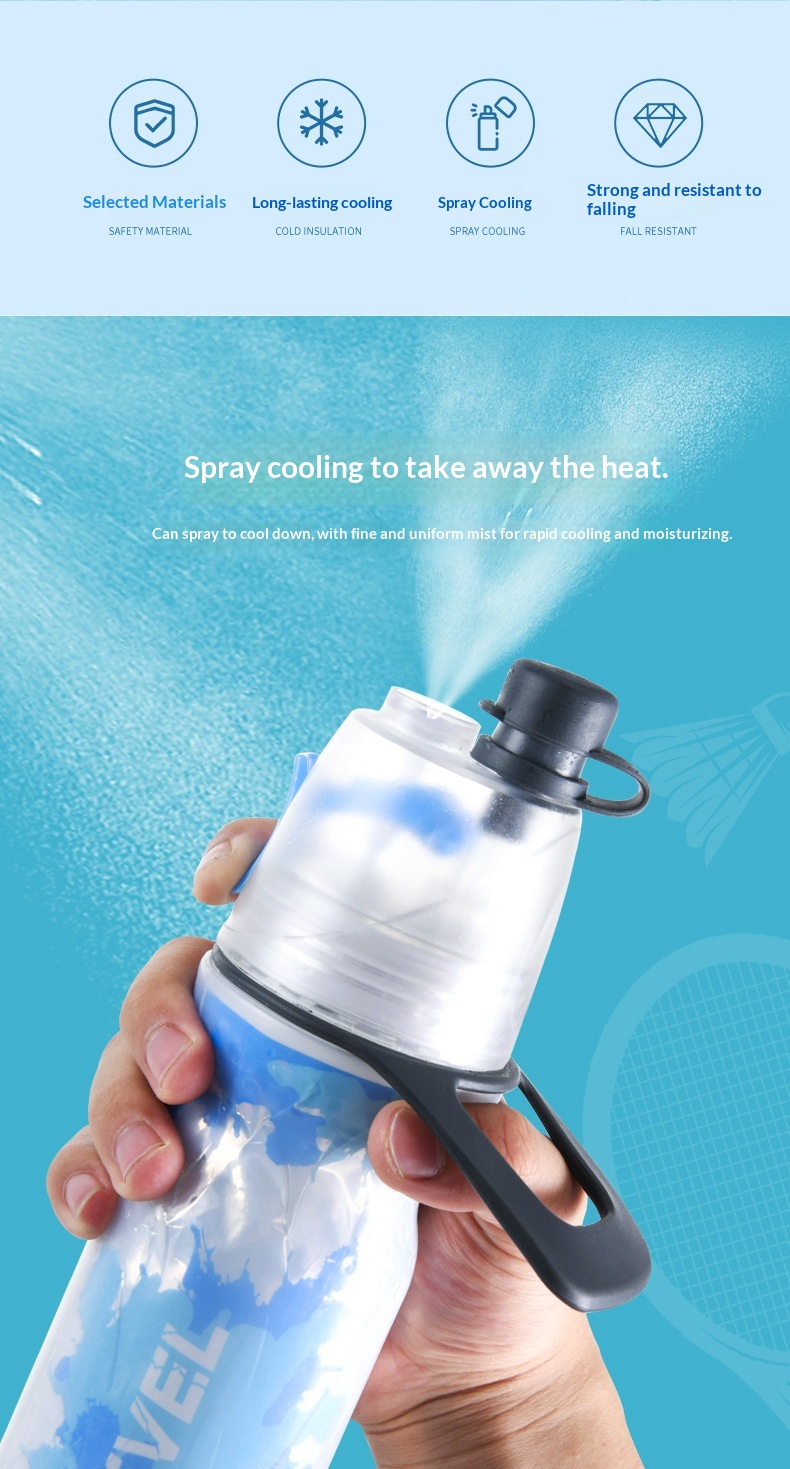 2-in-1 Misting Water Bottle - 500ml Insulated Sport Spray 30 2-in-1 Misting Water Bottle - 500ml Insulated Sport Spray