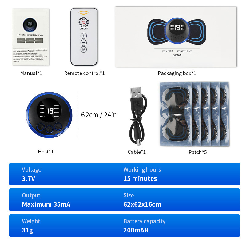 Mini Massage Cervical Massager Patch 8 Modes 19 Gears 10 Mini Massage Cervical Massager Patch 8 Modes 19 Gears