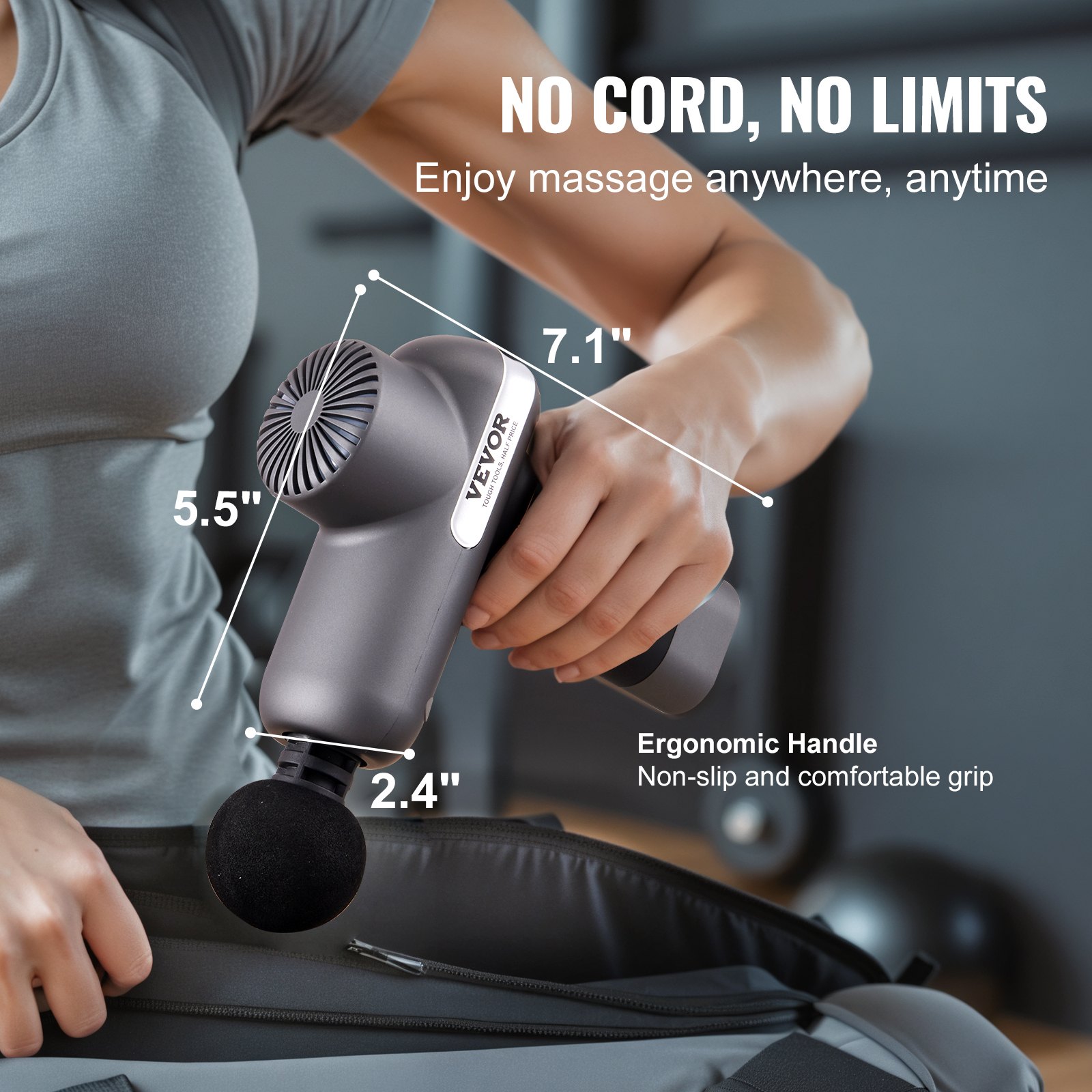 Deep Tissue, Percussion Muscle Massage Gun - With 5 Speed Levels & 6 Massage Heads, For Pain Relief & Muscle Relaxation 52 Deep Tissue, Percussion Muscle Massage Gun - With 5 Speed Levels & 6 Massage Heads, For Pain Relief & Muscle Relaxation