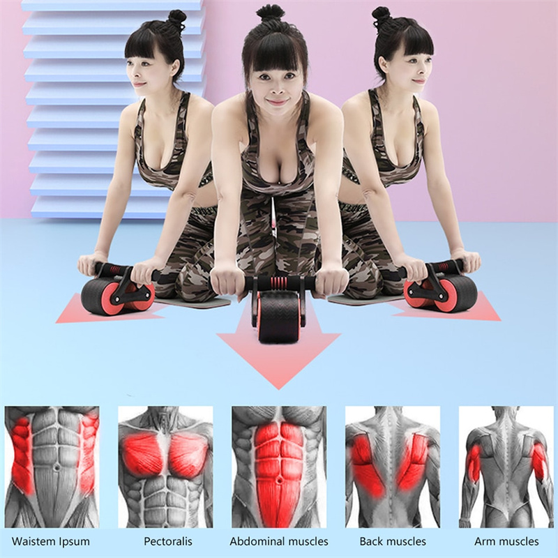 Double Wheel Abdominal Exerciser Women Men Automatic Rebound Ab Wheel Roller Waist Trainer Gym Sports Home Exercise Devices 16 Double Wheel Abdominal Exerciser Women Men Automatic Rebound Ab Wheel Roller Waist Trainer Gym Sports Home Exercise Devices