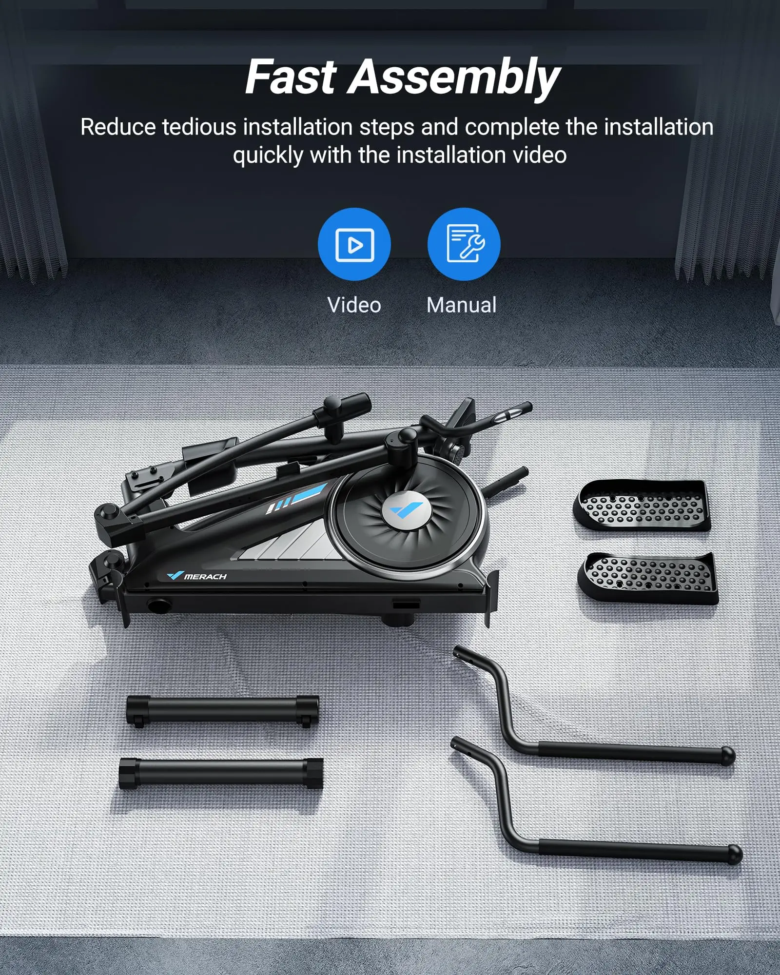 Hyper-Quiet Elliptical Machine – 16 Levels Resistance with App for Home 16 Hyper-Quiet Elliptical Machine – 16 Levels Resistance with App for Home