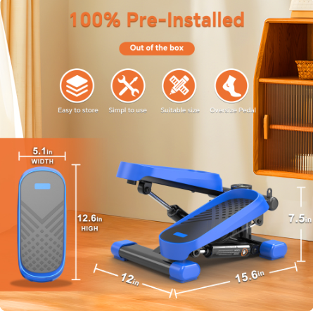 Mini Stepper With Resistance Bands And LCD Monitor 18 Mini Stepper With Resistance Bands And LCD Monitor