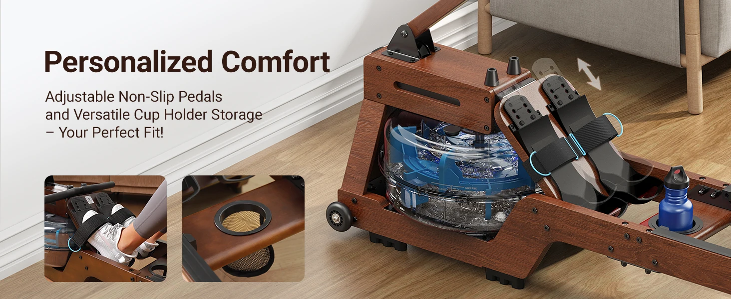 Water Rowing Machine – Solid Wood Design with Bluetooth Monitor & Upgraded Seat Cushion 16 Water Rowing Machine – Solid Wood Design with Bluetooth Monitor & Upgraded Seat Cushion