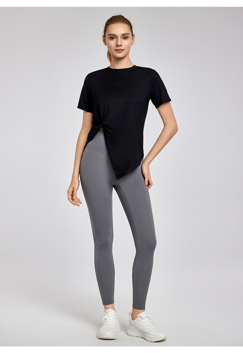 New Yoga Wear Short Sleeve Split Breathable Exercise Top 44 New Yoga Wear Short Sleeve Split Breathable Exercise Top